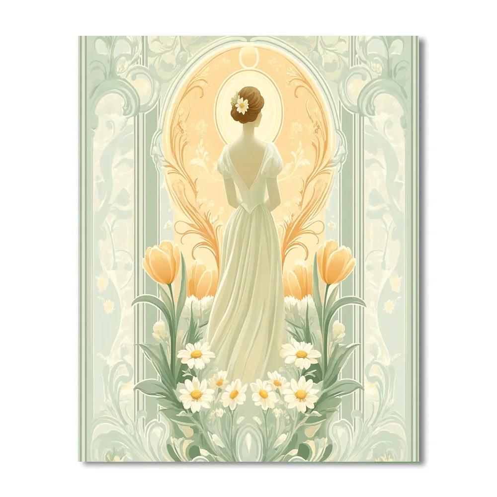 Alphonse Mucha Inspired Art Nouveau Spring Festival Poster paint by numbers