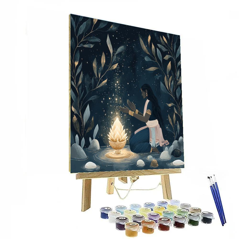 Vishnu Protects The Seed Of A New World Paint by numbers kits