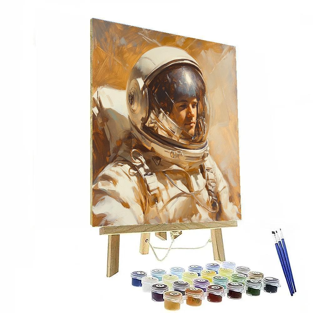 Leonardo Da Vinci Inspired Astronaut Study In Sfumato Number painting