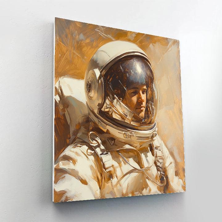 Leonardo Da Vinci Inspired Astronaut Study In Sfumato Number painting