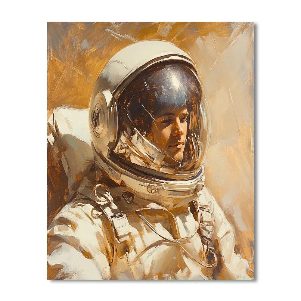 Leonardo Da Vinci Inspired Astronaut Study In Sfumato Number painting