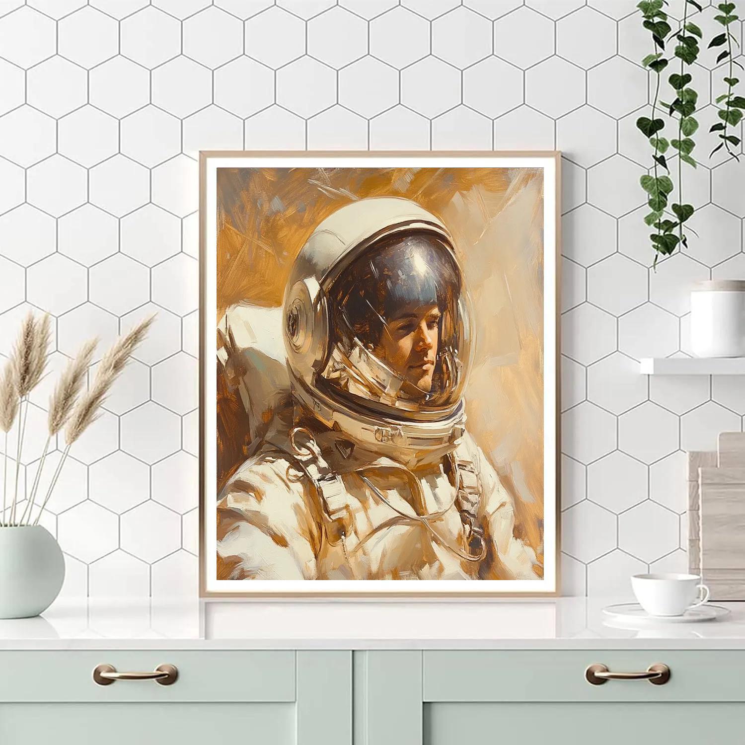 Leonardo Da Vinci Inspired Astronaut Study In Sfumato Number painting