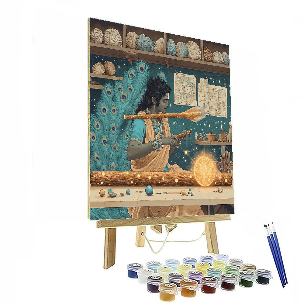 Krishna Crafting A Planetary Flute Workshop DIY paint by numbers