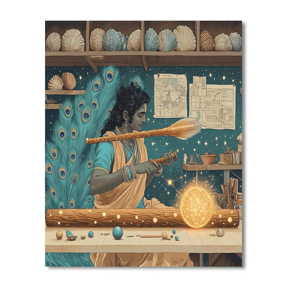 Krishna Crafting A Planetary Flute Workshop DIY paint by numbers