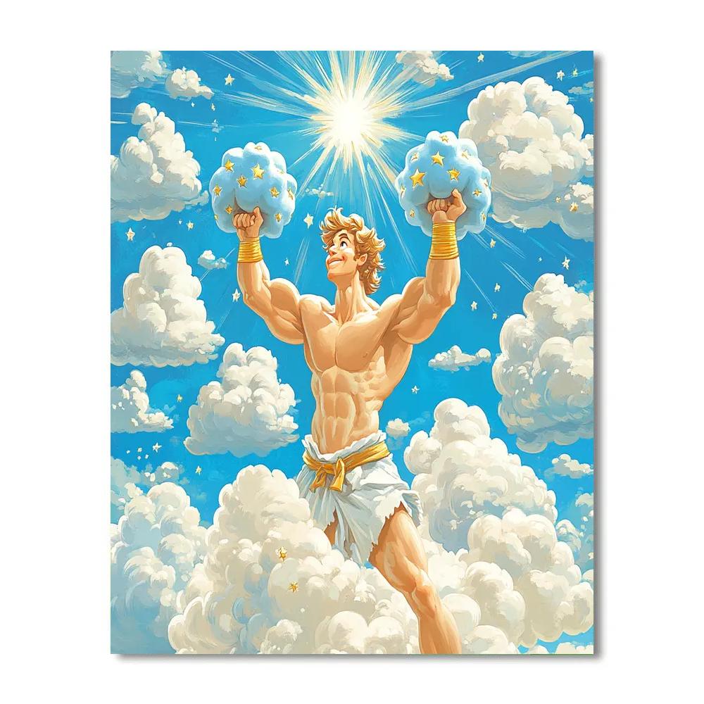 Hercules Cloud Jump Training Disney Inspired paint by numbers
