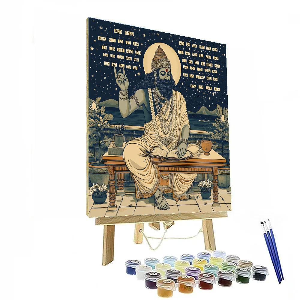 Brahma Scholar With Floating Alphabet Constellations painting number kit