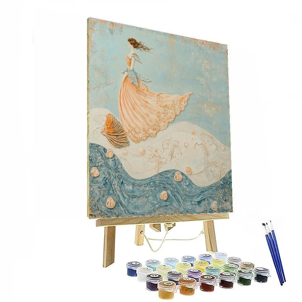 Sandro Botticelli Inspired Mythic Ocean Birth Of Pearls painting number kit