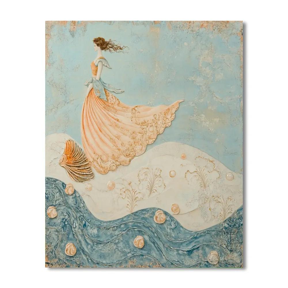 Sandro Botticelli Inspired Mythic Ocean Birth Of Pearls painting number kit