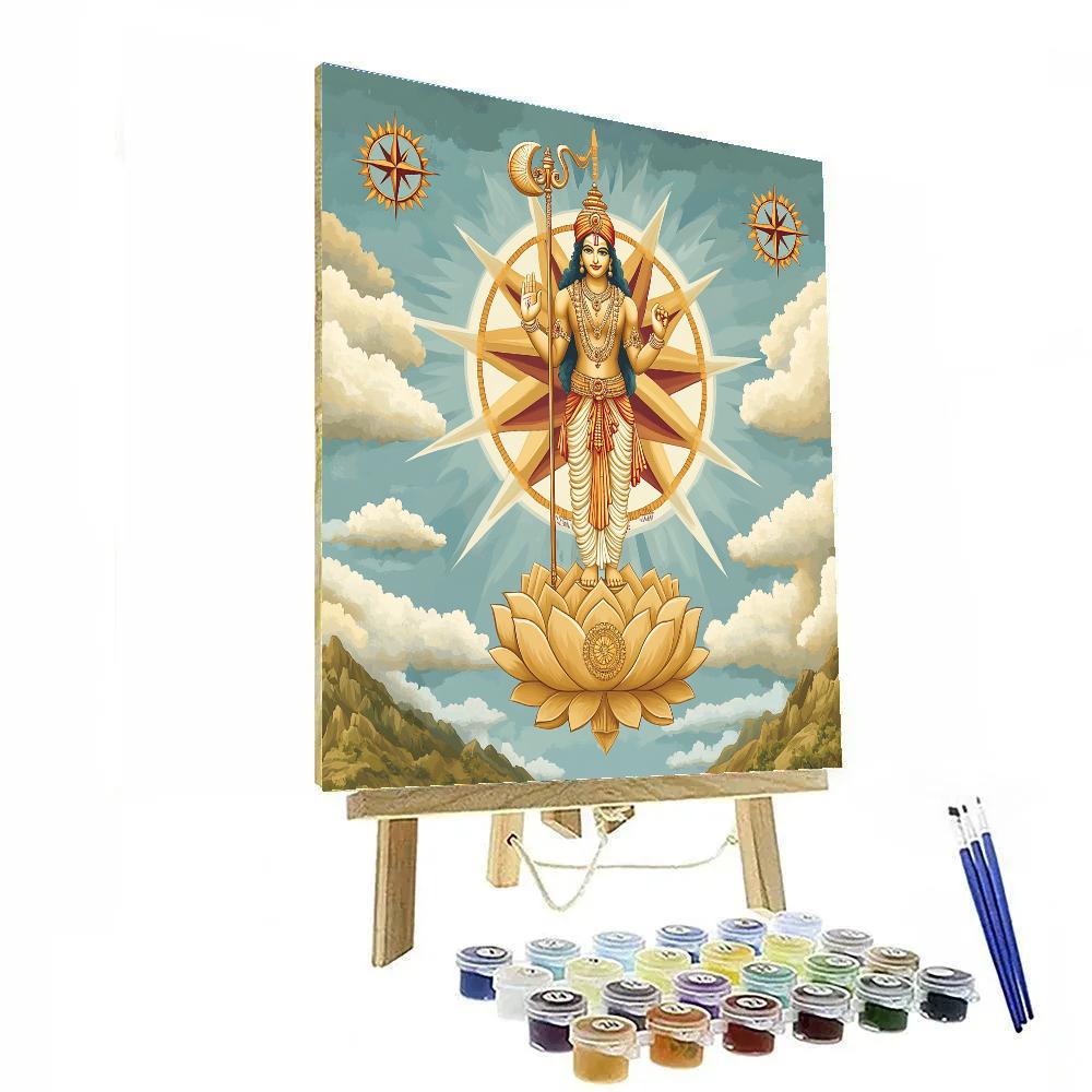 Vishnu As The Keeper Of Four Direction Winds DIY paint by numbers