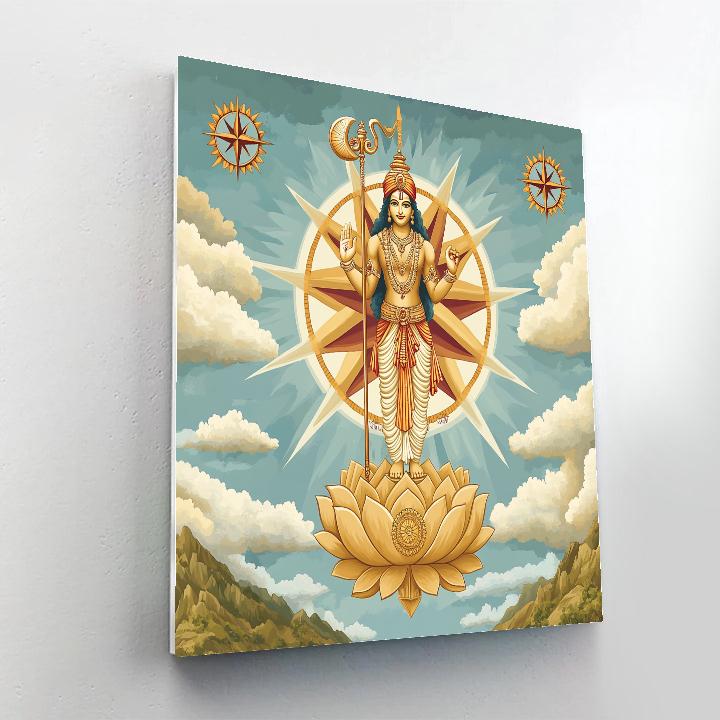Vishnu As The Keeper Of Four Direction Winds DIY paint by numbers