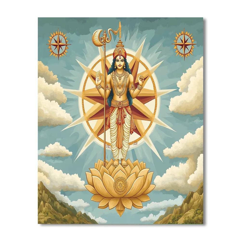 Vishnu As The Keeper Of Four Direction Winds DIY paint by numbers