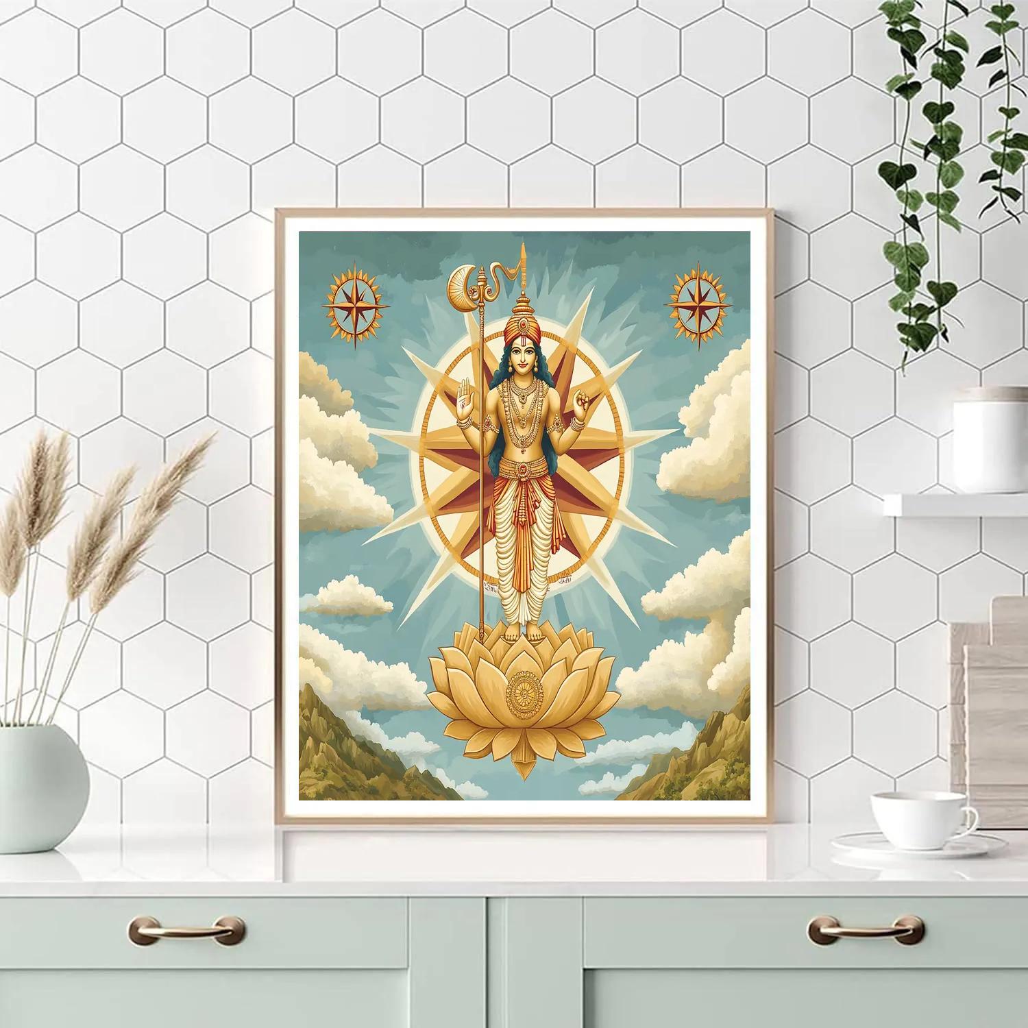 Vishnu As The Keeper Of Four Direction Winds DIY paint by numbers