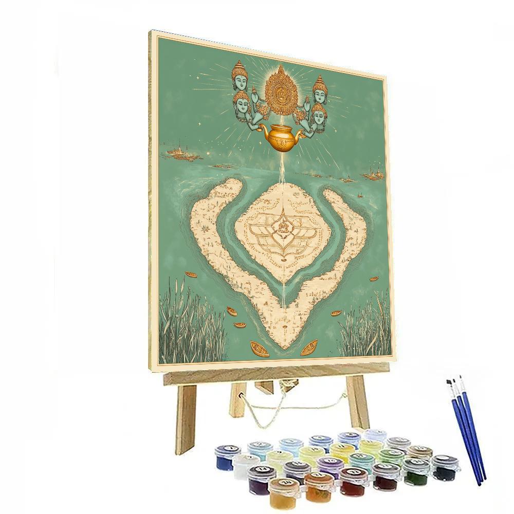 Brahma River Delta Creation Diagram painting number kit