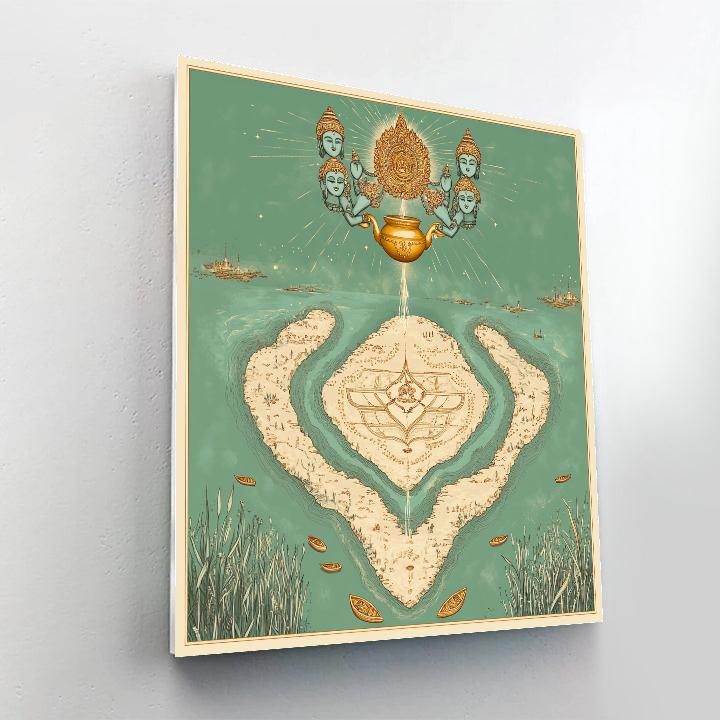 Brahma River Delta Creation Diagram painting number kit