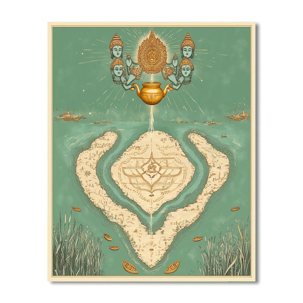 Brahma River Delta Creation Diagram painting number kit