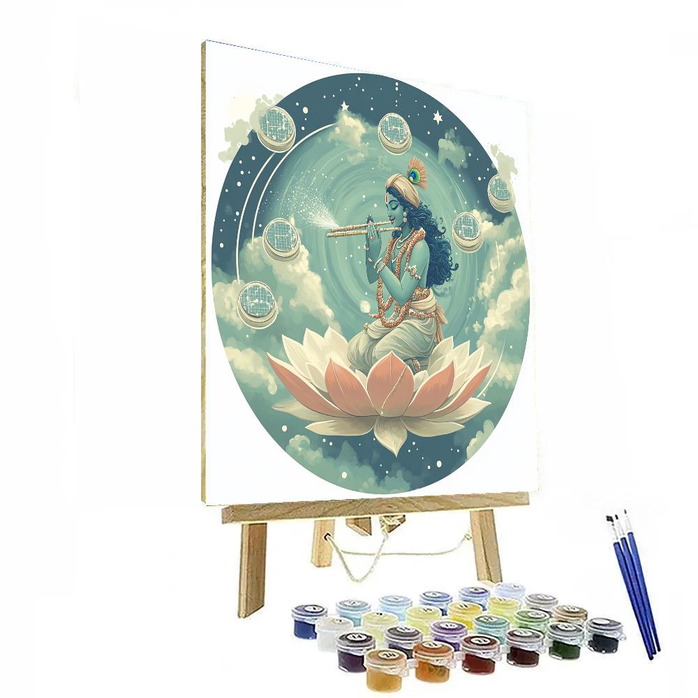 Krishna As The Gardener Of Floating Lotus Satellites DIY paint by numbers