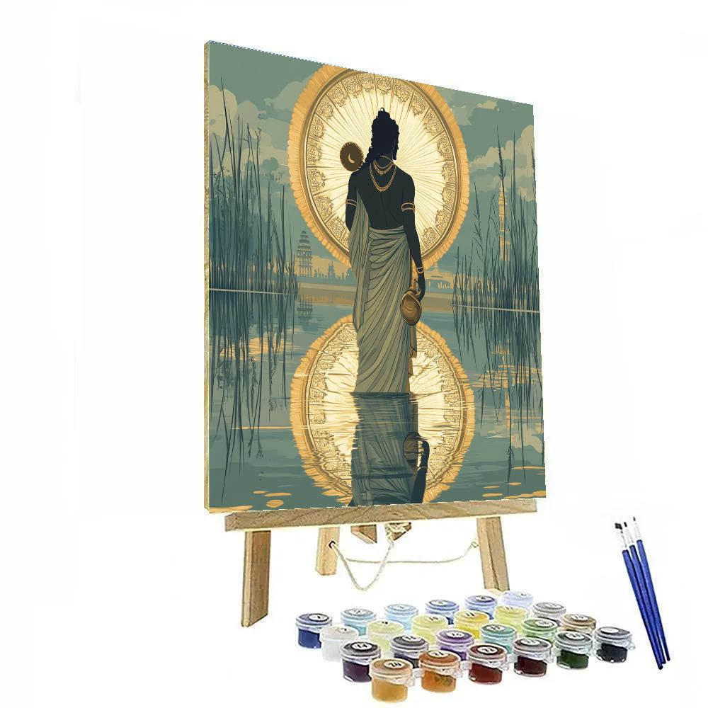Vishnu Appears In The Mirror Lake Of Dharma Numbered painting kits