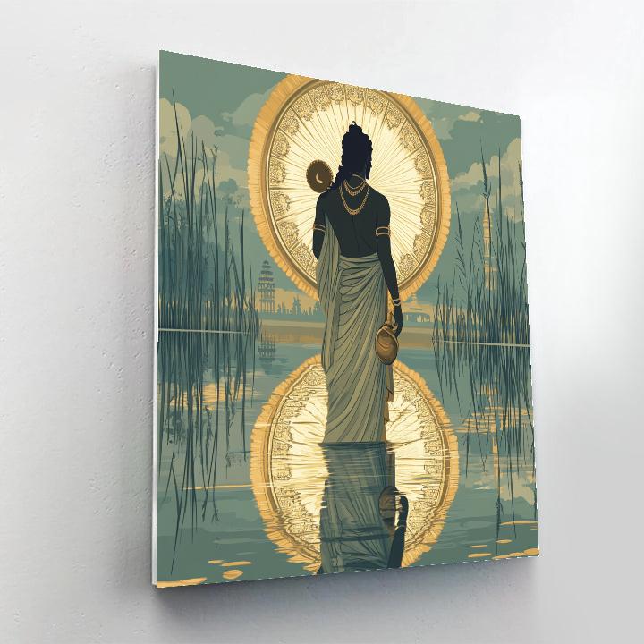 Vishnu Appears In The Mirror Lake Of Dharma Numbered painting kits