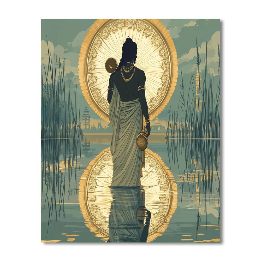 Vishnu Appears In The Mirror Lake Of Dharma Numbered painting kits