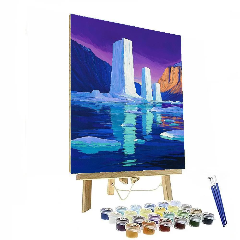 Lawren Harris Inspired Silent Fjord With Indigo Ice Monoliths Painting by numbers kit