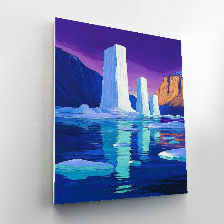 Lawren Harris Inspired Silent Fjord With Indigo Ice Monoliths Painting by numbers kit