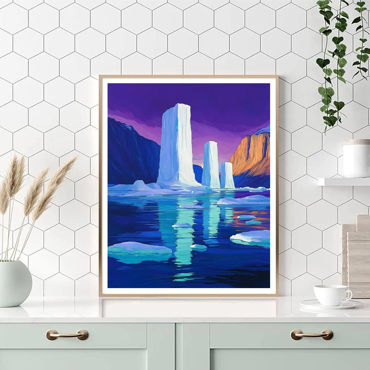 Lawren Harris Inspired Silent Fjord With Indigo Ice Monoliths Painting by numbers kit