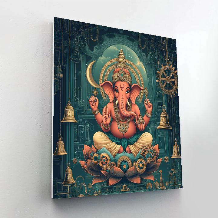 Clockwork Lotus Ganesha painting number kit