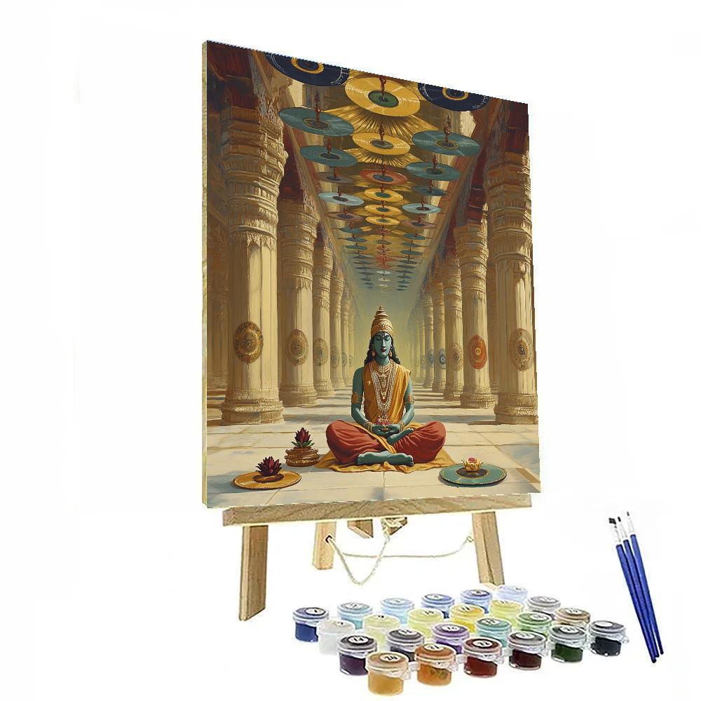 Vishnu In The Hall Of Ever Turning Chakras Paint by numbers kits