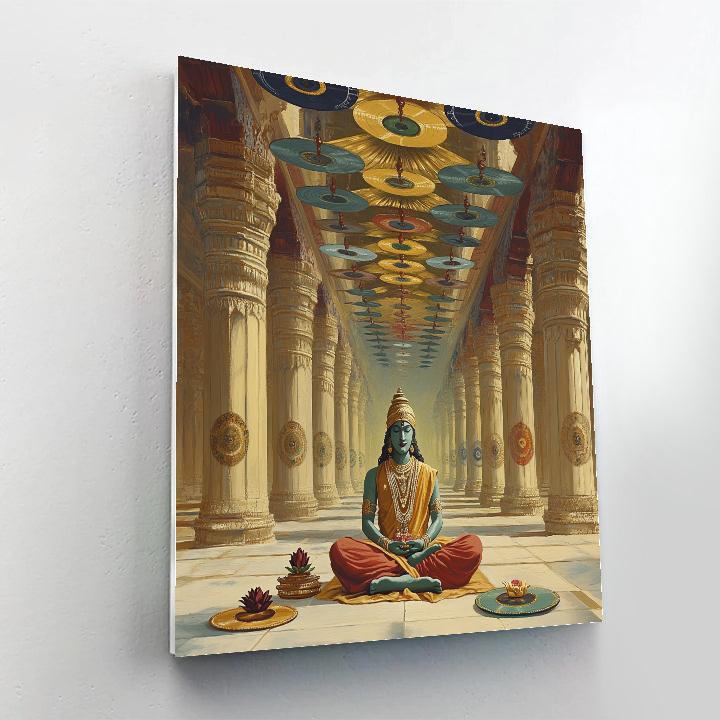 Vishnu In The Hall Of Ever Turning Chakras Paint by numbers kits