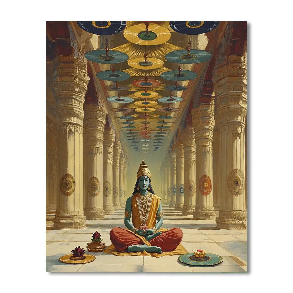 Vishnu In The Hall Of Ever Turning Chakras Paint by numbers kits