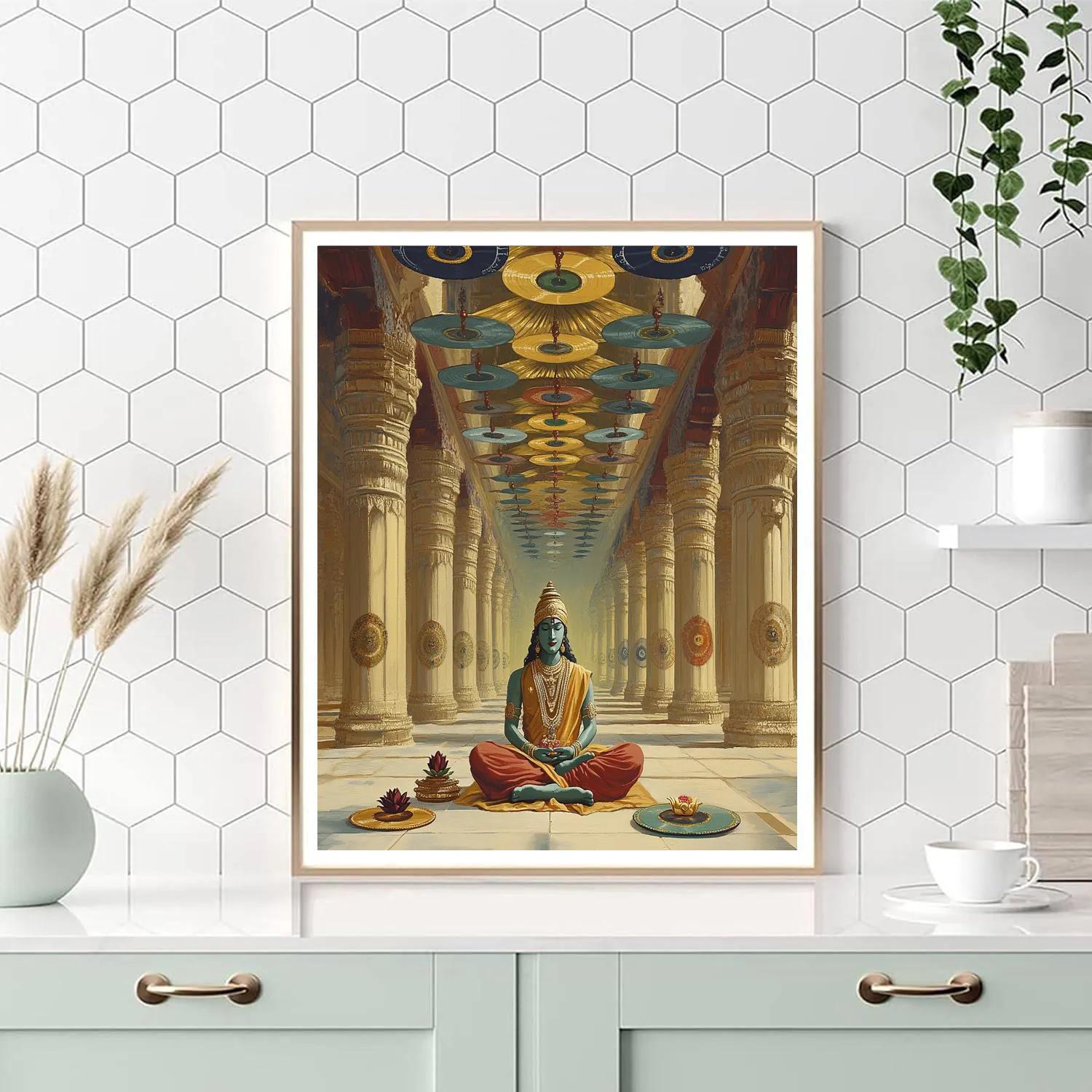Vishnu In The Hall Of Ever Turning Chakras Paint by numbers kits