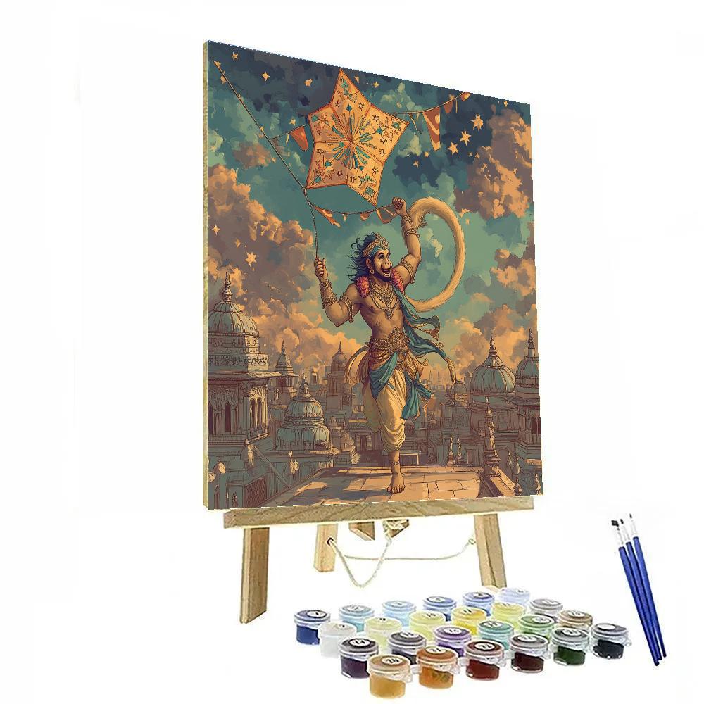 Hanuman Celestial Kite Guardian Numbered painting kits