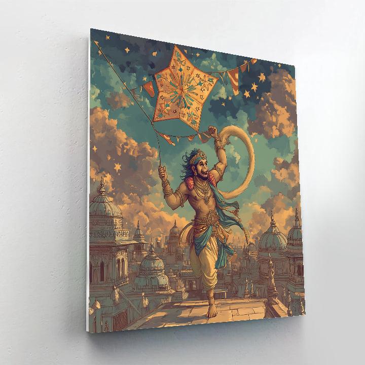 Hanuman Celestial Kite Guardian Numbered painting kits