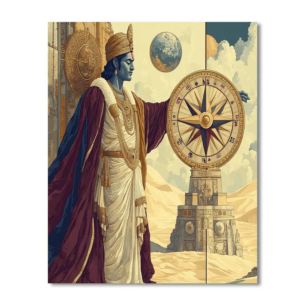 Brahma Compass Rose Over Desert Observatory paint by numbers