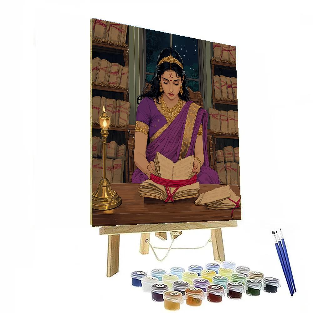 Parvati In The Library Of Palm Leaf Wisdom Paint by numbers kits