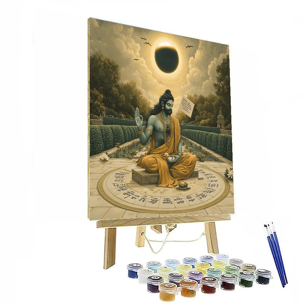 Brahma Script Garden Under Eclipse Halo Painting by numbers kit