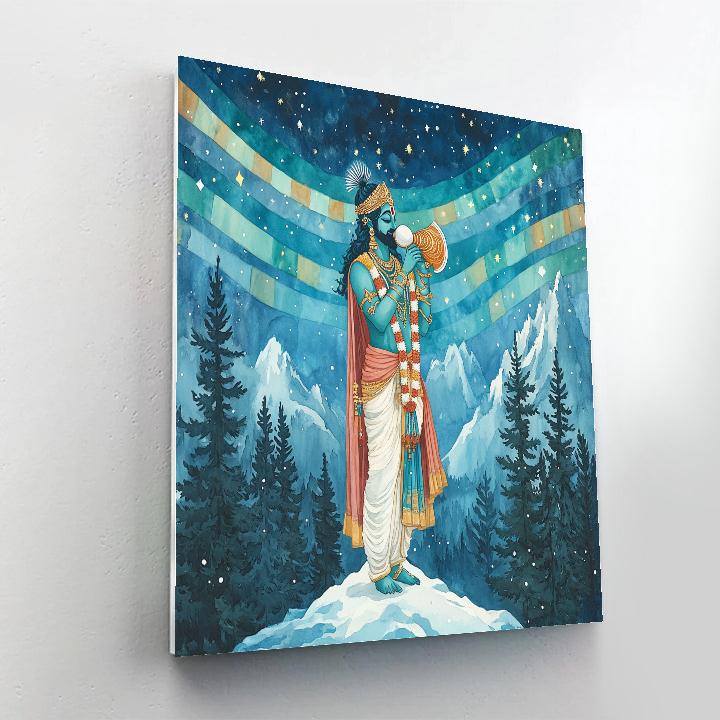 Vishnu And The Conch Of Aurora Music Paint by numbers art