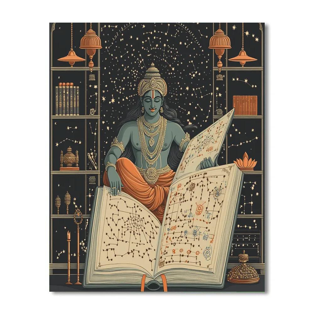 Vishnu Reads The Book Of Constellation Avatars DIY paint by numbers