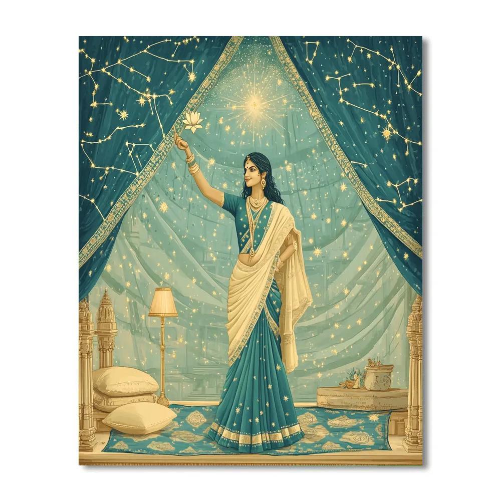 Parvati Under The Star Map Canopy paint by color