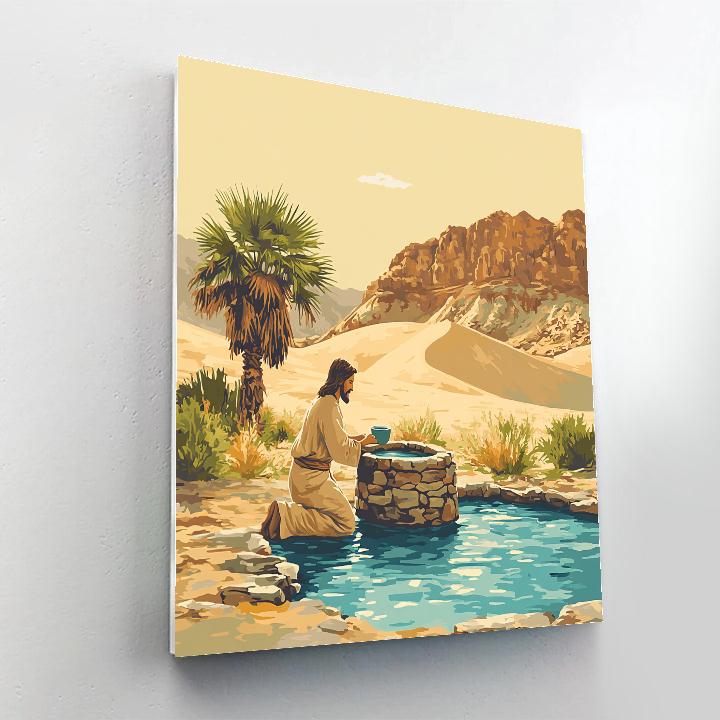 Desert Wellspring Jesus paint by color