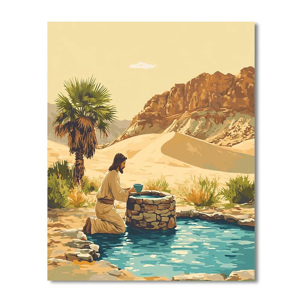 Desert Wellspring Jesus paint by color