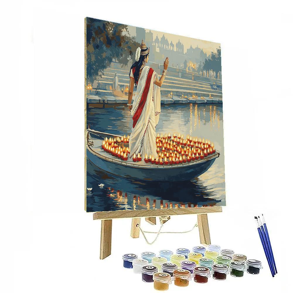 Parvati With The Riverboat Of Lamps painting number kit