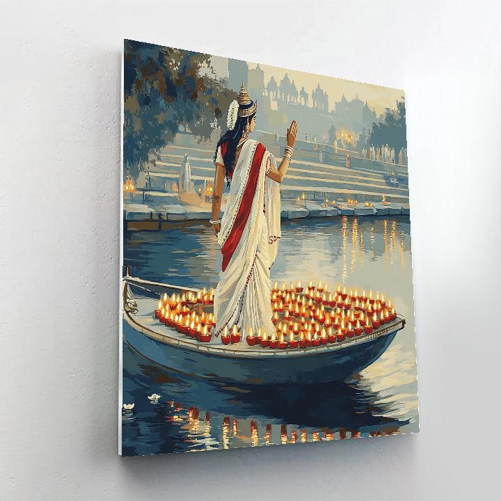 Parvati With The Riverboat Of Lamps painting number kit