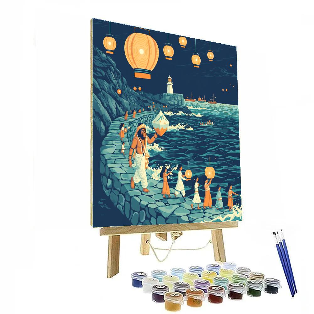 Hanuman Lantern Parade At The Sea Wall paint by number