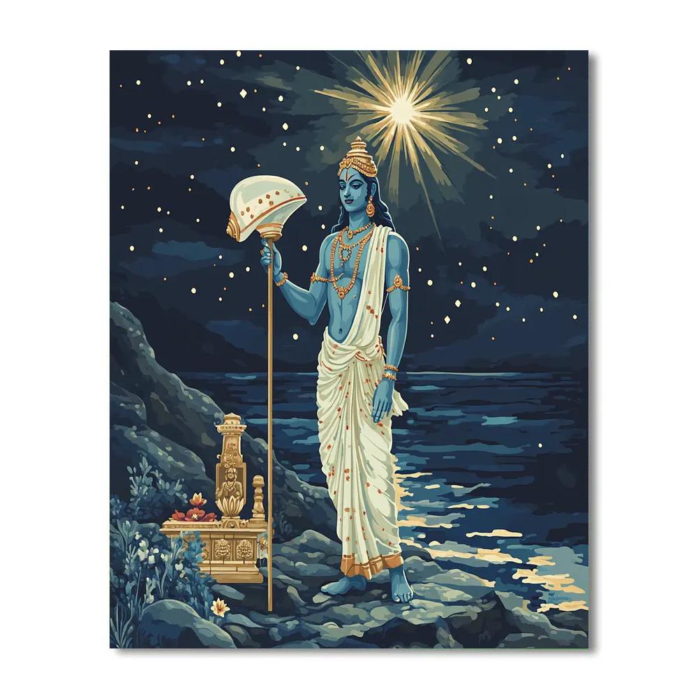 Vishnu And The Lighthouse Conch On The Star Coast paint by numbers