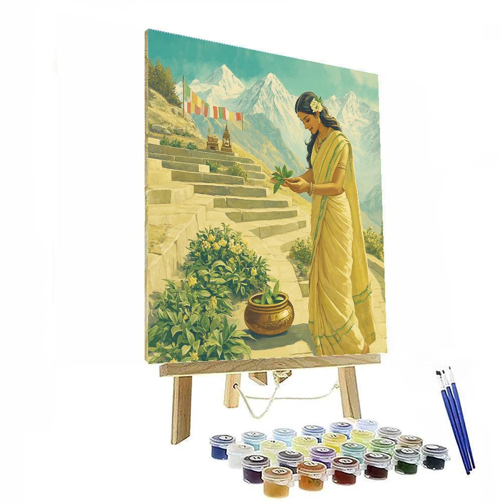 Parvati In The Himalayan Herb Terrace painting number kit
