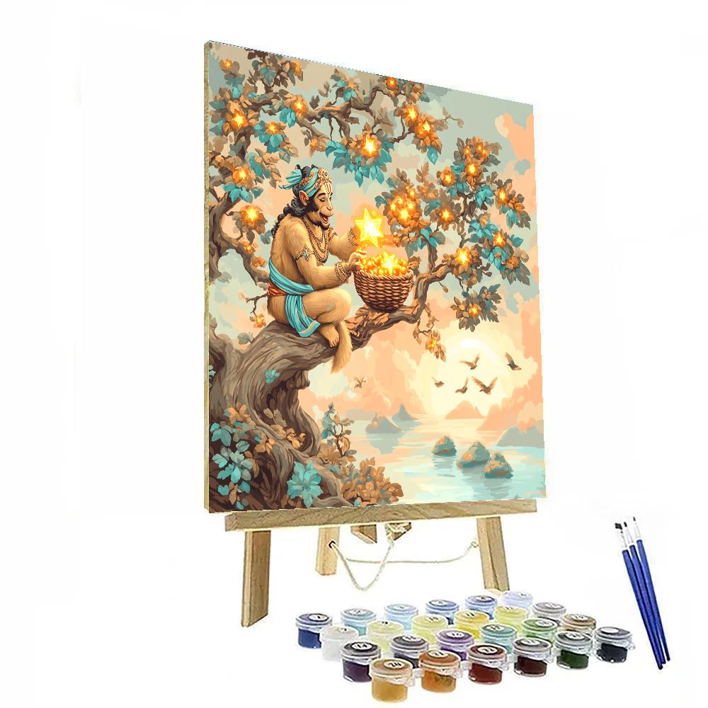 Hanuman Sky Orchard With Star Fruit Harvest Paint by numbers art