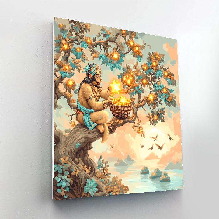 Hanuman Sky Orchard With Star Fruit Harvest Paint by numbers art