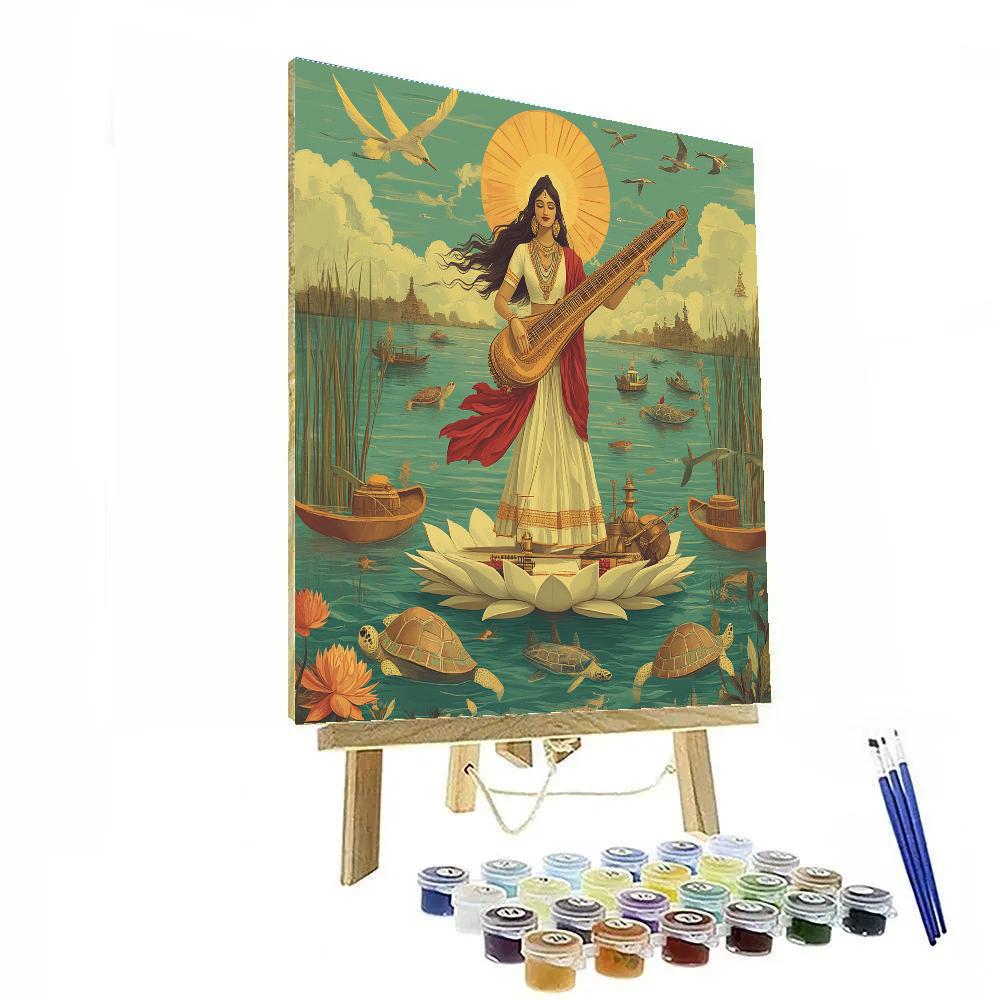 Saraswati Conducting The River Delta Orchestra Numbered painting kits
