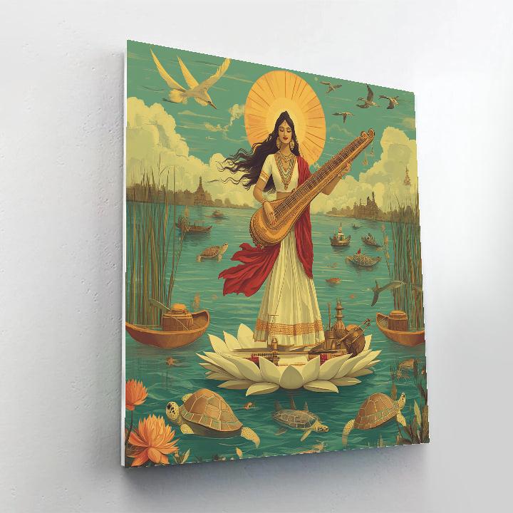 Saraswati Conducting The River Delta Orchestra Numbered painting kits